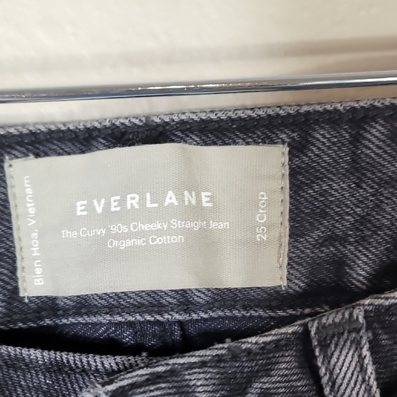Everlane Curvy 90s Cheeky Straight Jean Size 25 Cropped Organic Gray Button Fly - Picture 6 of 13